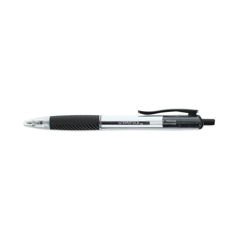 Universal UNV15530 1 mm Comfort Grip Retractable Ballpoint Pens - Medium, Black (1 Dozen) - Image 3